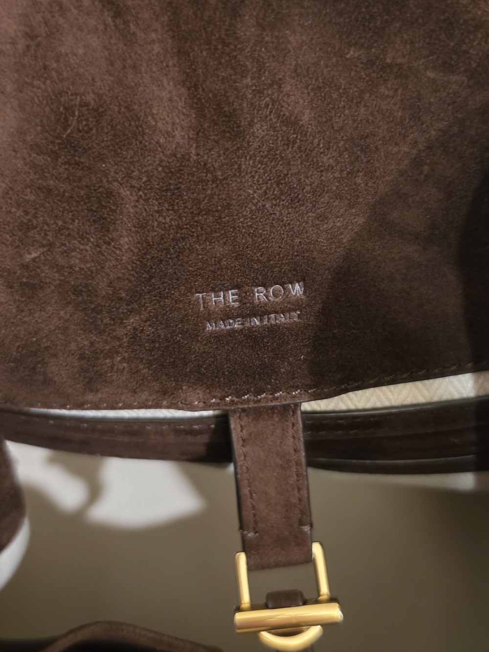 The ROW LIKE Classic Dark Brown Suede Tote Bag - Women's Handbag - Picture 4 of 4